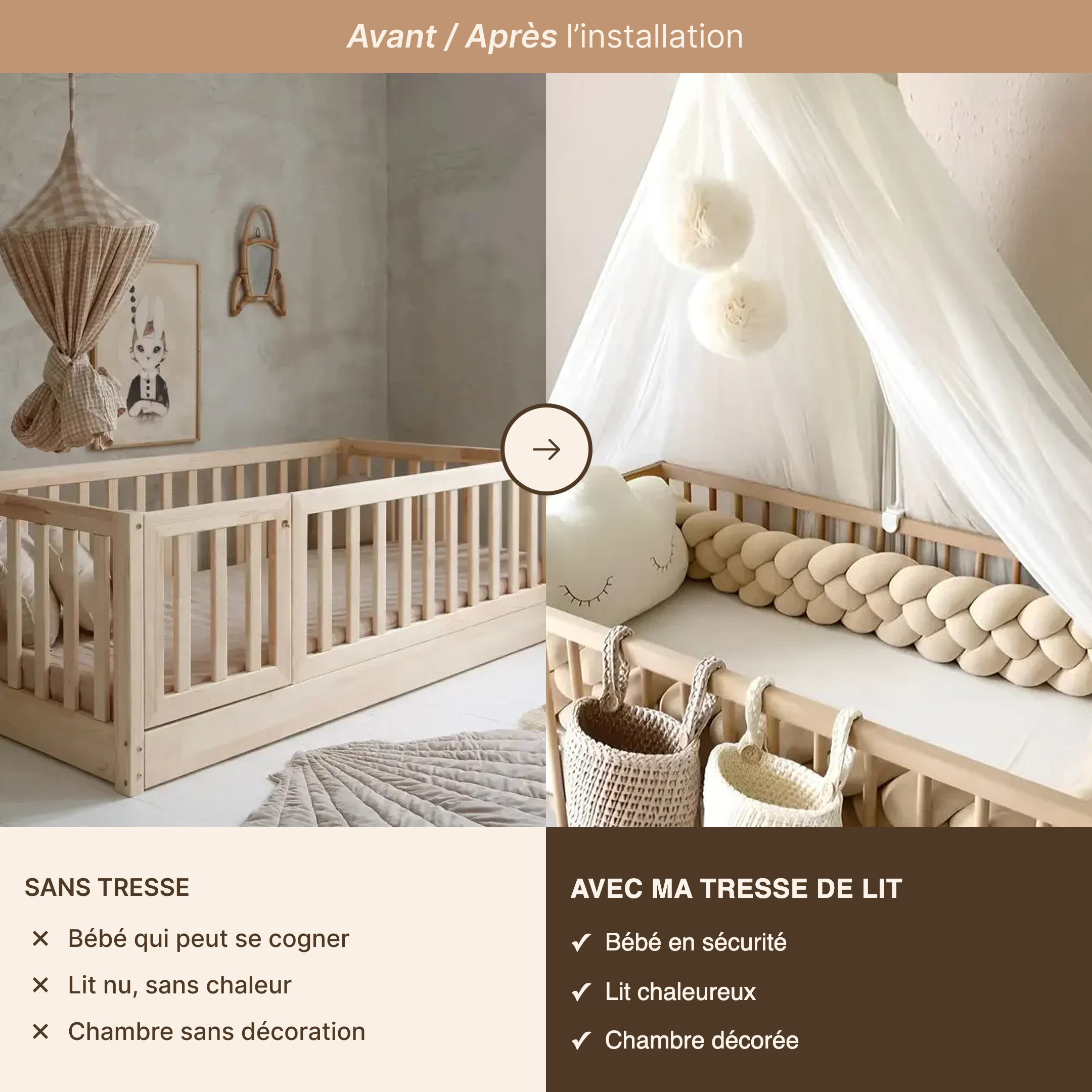 Tresse de Lit autour de Bébé