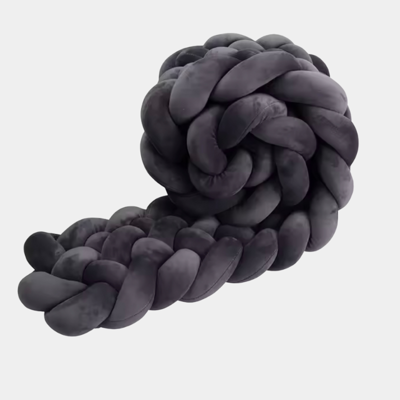 Tour de Lit Tressé Gris