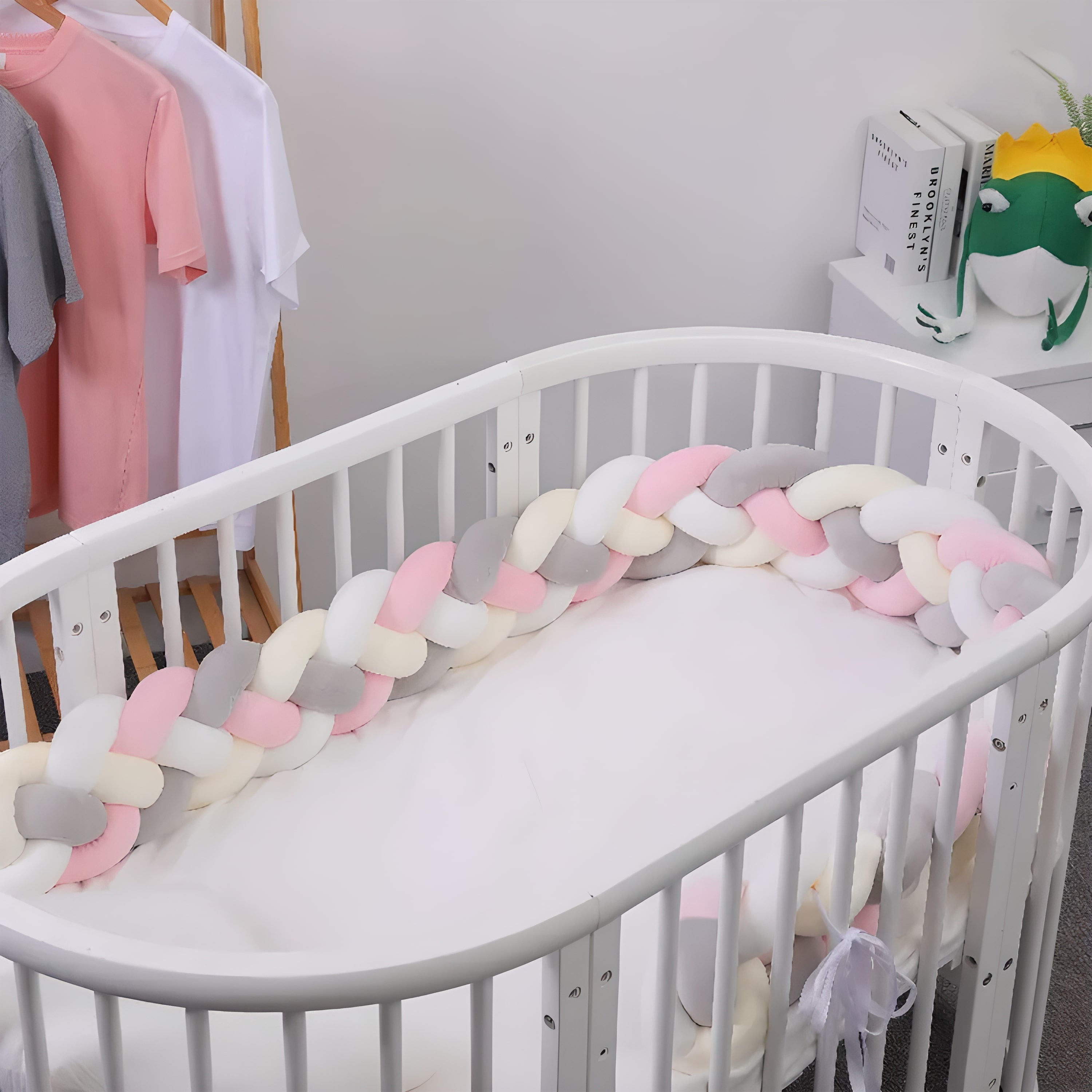 tour de lit bebe coussin tresse