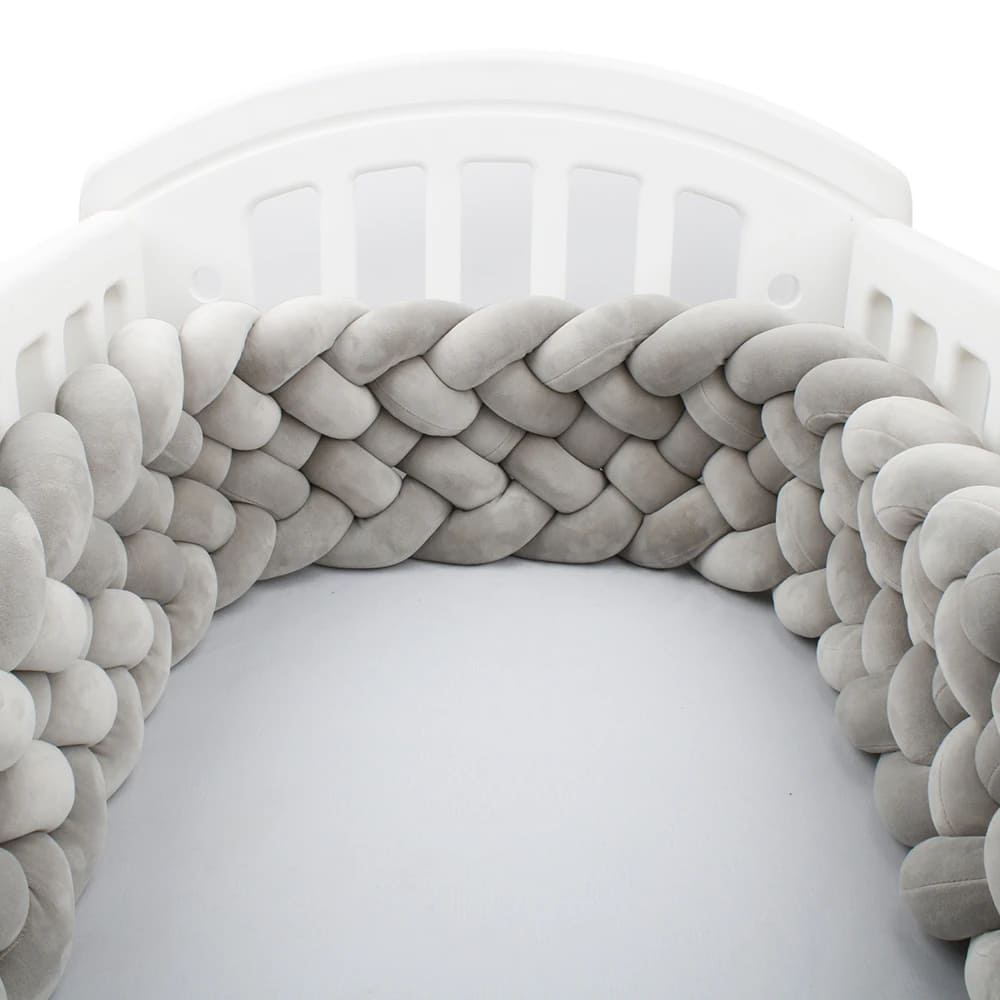 tour de lit tressé gris 6 brins