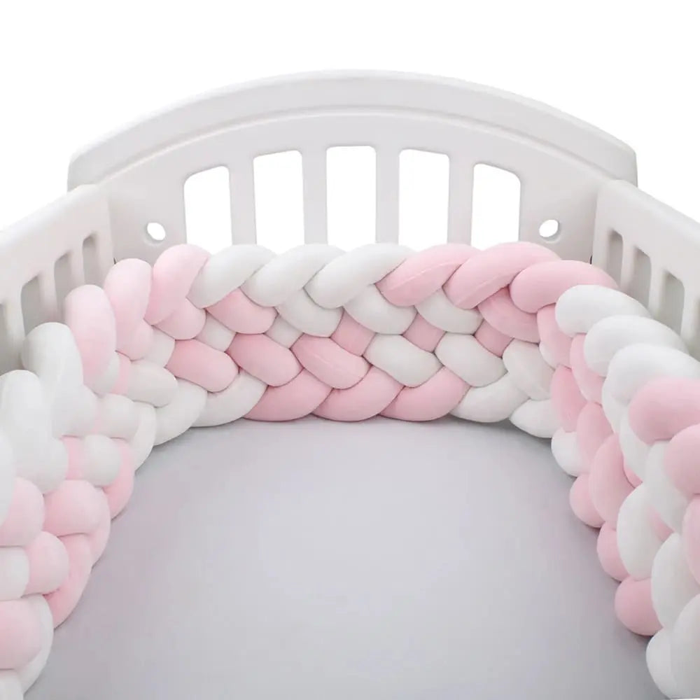 tresse de lit rose et blanc épaisse