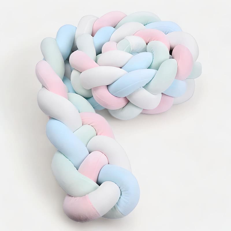 tour de lit tressé 3m rose