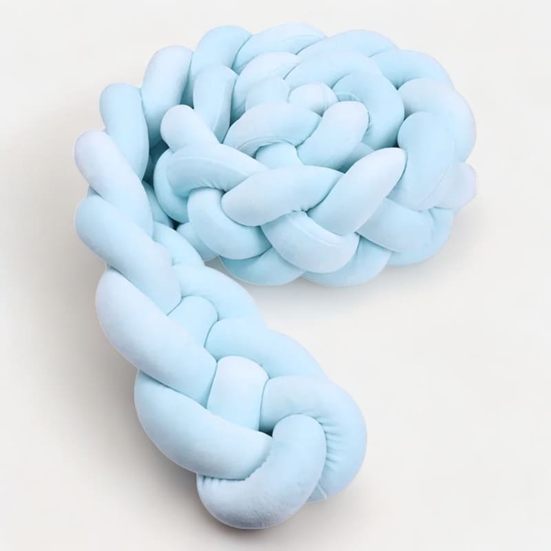 tour de lit tressé bleu