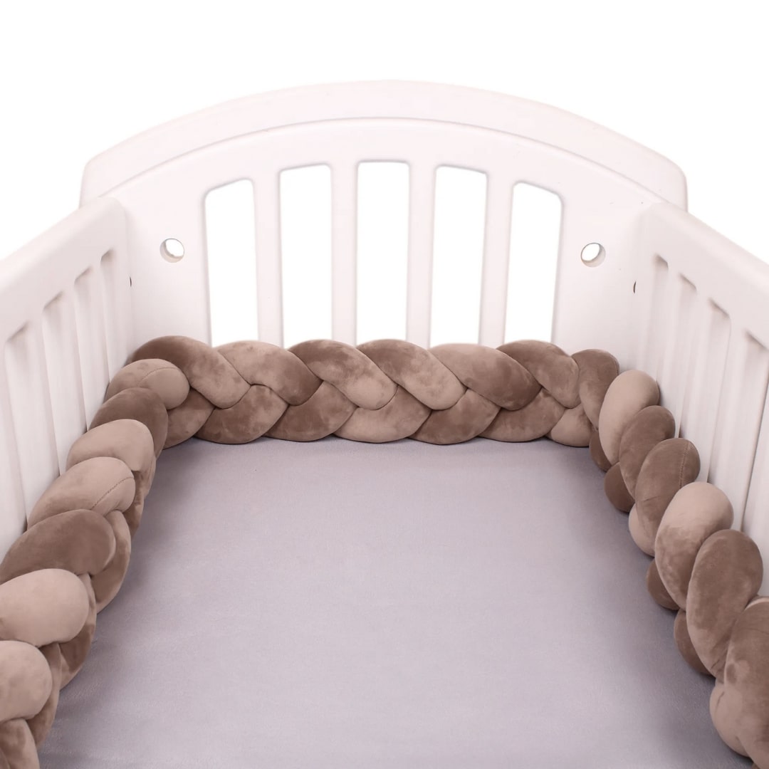 tour de lit tressé marron