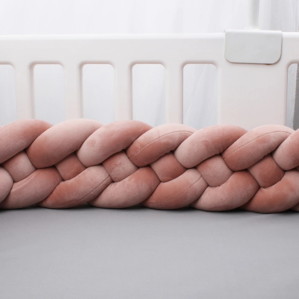 tour de lit tresse terracotta