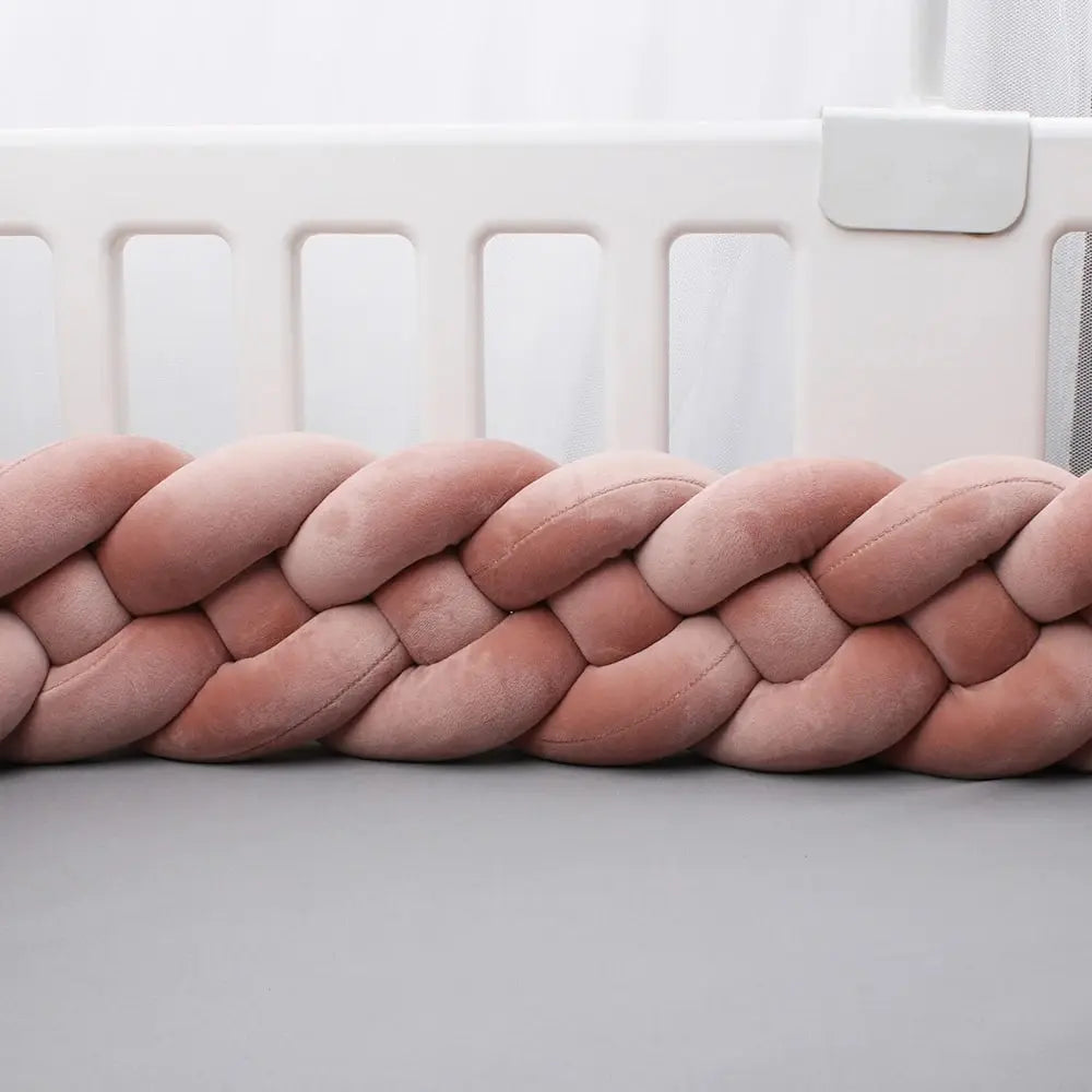 tour de lit tresse terracotta