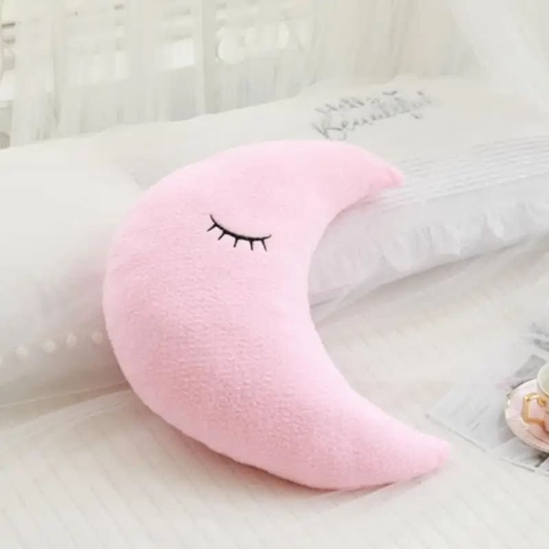 coussin lune bébé rose